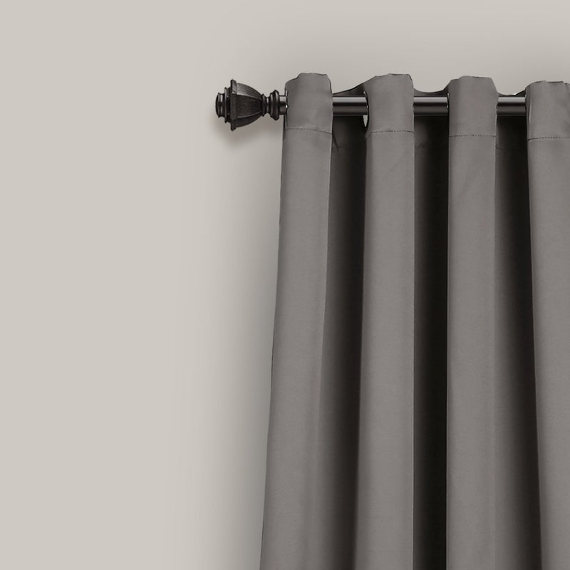 Lush Decor Insulated Grommet Blackout Window Curtain Panels, Pair, 52" W x 120" L, Dark Gray - Classic Modern Design - 120 Inch Curtains - Extra Long Curtains For Living Room, Bedroom, Or Dining Room - Image 2